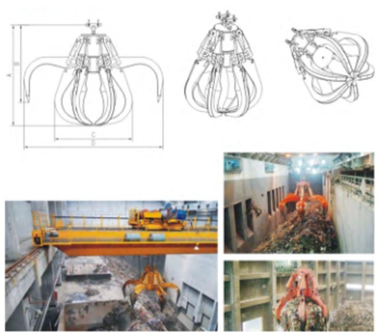 Cuchara de chatarra hidráulica eléctrica